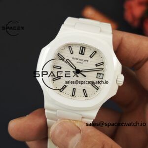 AET Patek Philippe 5711 white ceramic, original data 1:1 customized high-end white ceramic case and strap, customized best alternative white dial, hands, calendar, equipped with ACE324 integrated movement. - Image 34