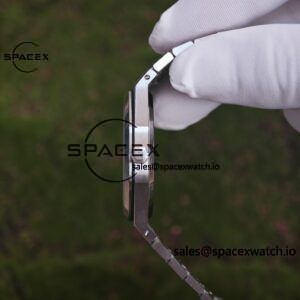 AP Royal Oak 39mm Frost Gold 15202, custom imported to replace the ice blue dial and calendar. The entire watch is made of frost gold technology, wrapped in 18K white gold treatment, and equipped with a self-produced 2121 movement - Image 21