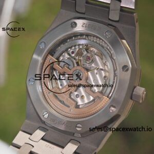 AP Royal Oak 39mm Frost Gold 15202, custom imported to replace the ice blue dial and calendar. The entire watch is made of frost gold technology, wrapped in 18K white gold treatment, and equipped with a self-produced 2121 movement - Image 22