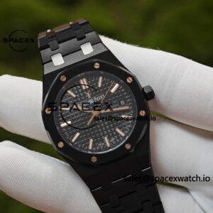 AP Royal Oak 34mm black ceramic 77350, customized imported dial, hands, and calendar. Customized black ceramic case and strap, super cloned 5800 movement - Image 6