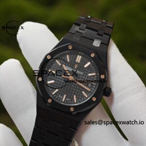 AP Royal Oak 34mm black ceramic 77350, customized imported dial, hands, and calendar. Customized black ceramic case and strap, super cloned 5800 movement - Image 7
