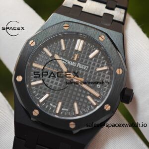 AP Royal Oak 34mm black ceramic 77350, customized imported dial, hands, and calendar. Customized black ceramic case and strap, super cloned 5800 movement - Image 9