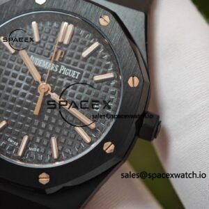 AP Royal Oak 34mm black ceramic 77350, customized imported dial, hands, and calendar. Customized black ceramic case and strap, super cloned 5800 movement - Image 11