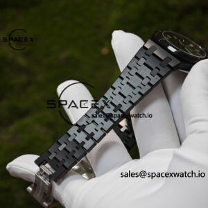 AP Royal Oak 34mm black ceramic 77350, customized imported dial, hands, and calendar. Customized black ceramic case and strap, super cloned 5800 movement - Image 16