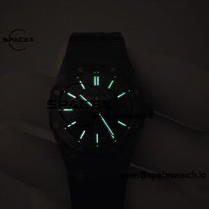 AP Royal Oak 34mm black ceramic 77350, customized imported dial, hands, and calendar. Customized black ceramic case and strap, super cloned 5800 movement - Image 20
