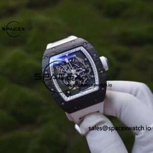 ZF version. 1:1 Customized Best Version RM-055 Asia Limited Edition, Titanium Rubber Case, RMUL2 Movement, White Natural Rubber Strap, High Transparency Curved Sapphire Crystal, Titanium Buckle - Image 3