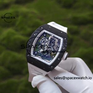 ZF version. 1:1 Customized Best Version RM-055 Asia Limited Edition, Titanium Rubber Case, RMUL2 Movement, White Natural Rubber Strap, High Transparency Curved Sapphire Crystal, Titanium Buckle - Image 4