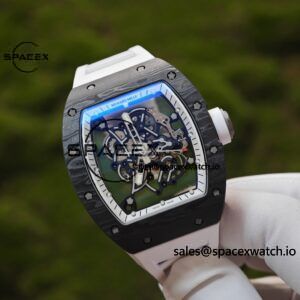 ZF version. 1:1 Customized Best Version RM-055 Asia Limited Edition, Titanium Rubber Case, RMUL2 Movement, White Natural Rubber Strap, High Transparency Curved Sapphire Crystal, Titanium Buckle - Image 6