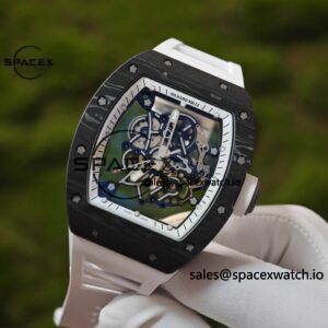 ZF version. 1:1 Customized Best Version RM-055 Asia Limited Edition, Titanium Rubber Case, RMUL2 Movement, White Natural Rubber Strap, High Transparency Curved Sapphire Crystal, Titanium Buckle - Image 7