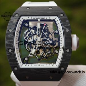 ZF version. 1:1 Customized Best Version RM-055 Asia Limited Edition, Titanium Rubber Case, RMUL2 Movement, White Natural Rubber Strap, High Transparency Curved Sapphire Crystal, Titanium Buckle - Image 8