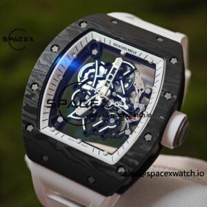 ZF version. 1:1 Customized Best Version RM-055 Asia Limited Edition, Titanium Rubber Case, RMUL2 Movement, White Natural Rubber Strap, High Transparency Curved Sapphire Crystal, Titanium Buckle - Image 10