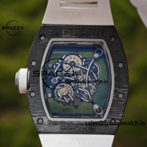 ZF version. 1:1 Customized Best Version RM-055 Asia Limited Edition, Titanium Rubber Case, RMUL2 Movement, White Natural Rubber Strap, High Transparency Curved Sapphire Crystal, Titanium Buckle - Image 13