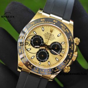 Rolex Daytona 116518 Yuwen Le custom 1:1 best gold dial, best alternative pointer, 18K original color gold-plated case buckle, Oysterflex strap, Dandong 4130 movement - Image 7