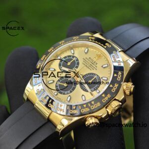 Rolex Daytona 116518 Yuwen Le custom 1:1 best gold dial, best alternative pointer, 18K original color gold-plated case buckle, Oysterflex strap, Dandong 4130 movement - Image 8
