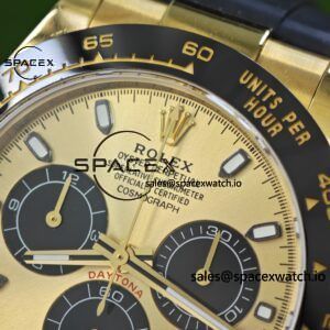 Rolex Daytona 116518 Yuwen Le custom 1:1 best gold dial, best alternative pointer, 18K original color gold-plated case buckle, Oysterflex strap, Dandong 4130 movement - Image 9