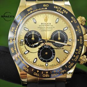 Rolex Daytona 116518 Yuwen Le custom 1:1 best gold dial, best alternative pointer, 18K original color gold-plated case buckle, Oysterflex strap, Dandong 4130 movement - Image 10