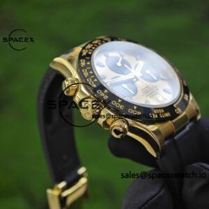 Rolex Daytona 116518 Yuwen Le custom 1:1 best gold dial, best alternative pointer, 18K original color gold-plated case buckle, Oysterflex strap, Dandong 4130 movement - Image 13