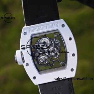 1: 1. Customized Richard Mille RM-055 white ceramic, titanium rubber inner shell, Vaucher RMUL2 super movement, canvas Velcro strap - Image 18
