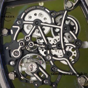 Richard Mir RM055 (Americas only), original data 1:1 customized best carbon fiber material case, genuine Parmigiani movement modified RMUL2 movement, white natural rubber strap, high transparency curved sapphire crystal, titanium buckle - Image 13