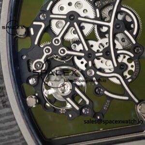 Richard Mir RM055 (Americas only), original data 1:1 customized best carbon fiber material case, genuine Parmigiani movement modified RMUL2 movement, white natural rubber strap, high transparency curved sapphire crystal, titanium buckle - Image 14