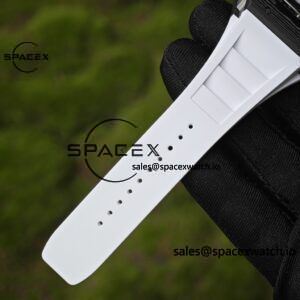 Richard Mir RM055 (Americas only), original data 1:1 customized best carbon fiber material case, genuine Parmigiani movement modified RMUL2 movement, white natural rubber strap, high transparency curved sapphire crystal, titanium buckle - Image 21