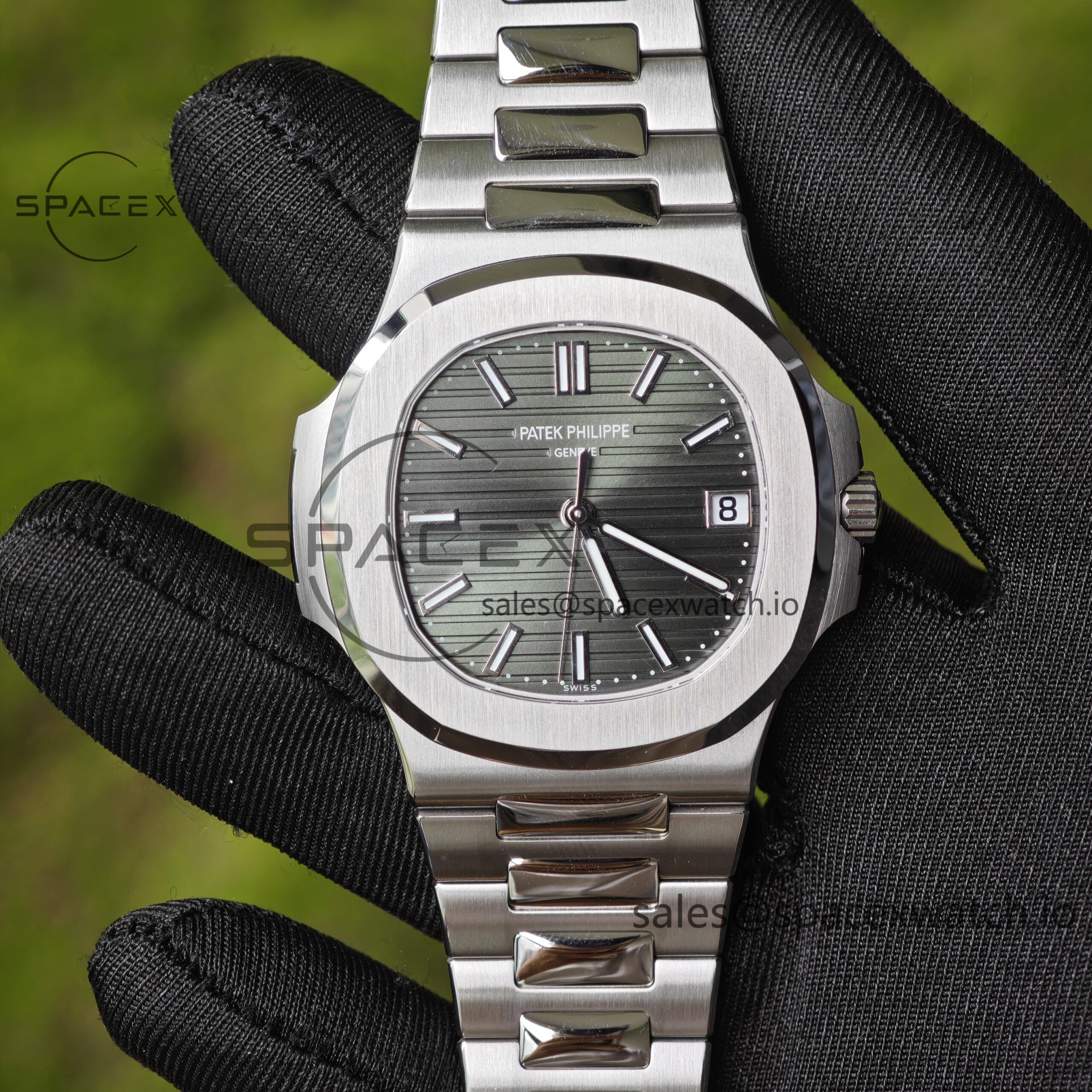 IMG_20250611_155453 (Advanced customization) Patek Philippe 5711 green dial, customized best alternative dial pointer calendar, German CNC technology 1:1 customized 316L stainless steel case, strap, customized 18K pure gold automatic tourbillon PPM324 integrated movement - Image 1