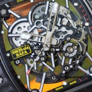 Richard Mille RM35-02 Orange, Customized Parmigiani Movement, Customized Imported Carbon Fiber Case, Paired with Orange Imported Natural Rubber Strap, 1:1 Customized Titanium Buckle - Image 11