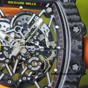 Richard Mille RM35-02 Orange, Customized Parmigiani Movement, Customized Imported Carbon Fiber Case, Paired with Orange Imported Natural Rubber Strap, 1:1 Customized Titanium Buckle - Image 12