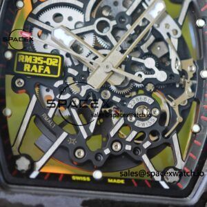 Richard Mille RM35-02 Orange, Customized Parmigiani Movement, Customized Imported Carbon Fiber Case, Paired with Orange Imported Natural Rubber Strap, 1:1 Customized Titanium Buckle - Image 13