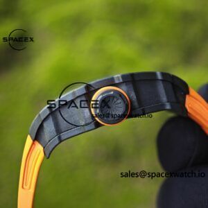 Richard Mille RM35-02 Orange, Customized Parmigiani Movement, Customized Imported Carbon Fiber Case, Paired with Orange Imported Natural Rubber Strap, 1:1 Customized Titanium Buckle - Image 16