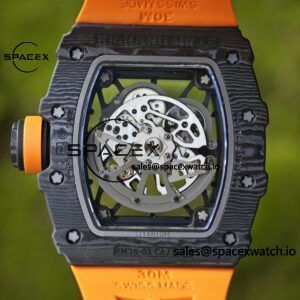 Richard Mille RM35-02 Orange, Customized Parmigiani Movement, Customized Imported Carbon Fiber Case, Paired with Orange Imported Natural Rubber Strap, 1:1 Customized Titanium Buckle - Image 20