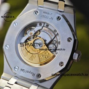 The Audemars Piguet AP15400 features a white dial, modified with GEN white dial, hands, calendar, and mirror. The case and strap undergo secondary polishing and grinding, as well as the 3120 integrated movement - Image 15