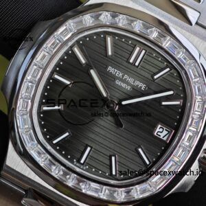 (Regular customization) Patek Philippe 5711 green dial, diamond bezel, customized best alternative dial pointer calendar, German CNC technology 1:1 customized 316L stainless steel case and strap, hand inlaid diamond bezel, Dandong 324 integrated movement - Image 10