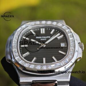(Regular customization) Patek Philippe 5711 green dial, diamond bezel, customized best alternative dial pointer calendar, German CNC technology 1:1 customized 316L stainless steel case and strap, hand inlaid diamond bezel, Dandong 324 integrated movement - Image 8