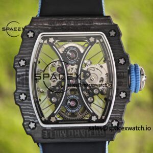 Richard Mille RM53-01 Polo Tourbillon, Integrated Movement, 1:1 Customized Imported Carbon Fiber Case, Paired with Blue Canvas Strap, Velcro Buckle - Image 12