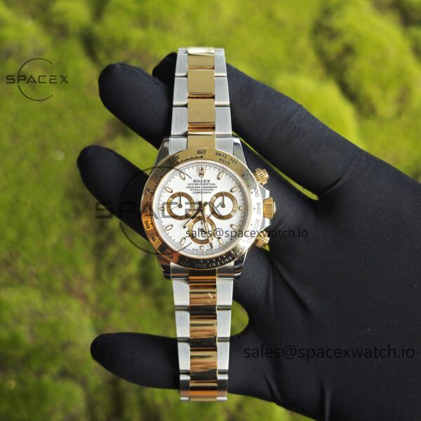 Rolex Daytona 116503 white dial, improved GEN dial, pointer, mirror, outer ring, crown, strap, genuine seven piece set, Dandong 4130 movement - Image 2