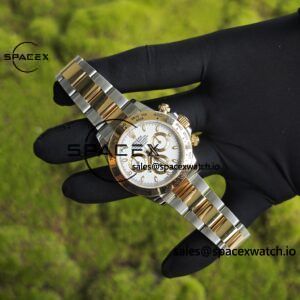 Rolex Daytona 116503 white dial, improved GEN dial, pointer, mirror, outer ring, crown, strap, genuine seven piece set, Dandong 4130 movement - Image 3