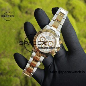 Rolex Daytona 116503 white dial, improved GEN dial, pointer, mirror, outer ring, crown, strap, genuine seven piece set, Dandong 4130 movement - Image 4