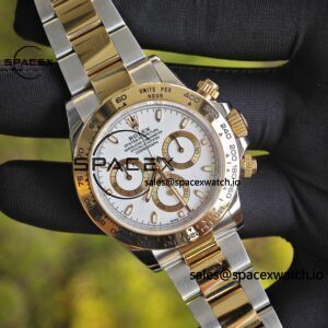 Rolex Daytona 116503 white dial, improved GEN dial, pointer, mirror, outer ring, crown, strap, genuine seven piece set, Dandong 4130 movement - Image 6