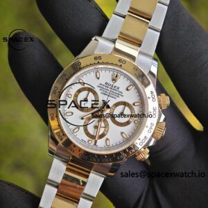 Rolex Daytona 116503 white dial, improved GEN dial, pointer, mirror, outer ring, crown, strap, genuine seven piece set, Dandong 4130 movement - Image 7