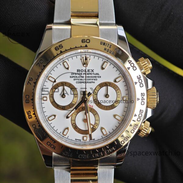 Rolex Daytona 116503 white dial, improved GEN dial, pointer, mirror, outer ring, crown, strap, genuine seven piece set, Dandong 4130 movement - Image 8
