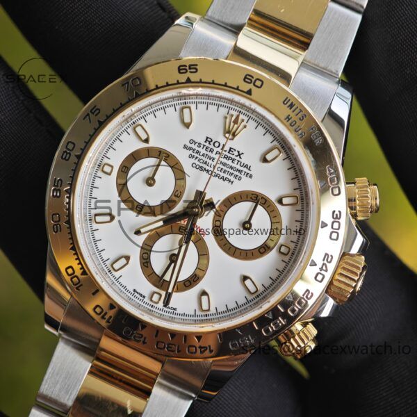 Rolex Daytona 116503 white dial, improved GEN dial, pointer, mirror, outer ring, crown, strap, genuine seven piece set, Dandong 4130 movement - Image 10