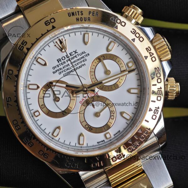 Rolex Daytona 116503 white dial, improved GEN dial, pointer, mirror, outer ring, crown, strap, genuine seven piece set, Dandong 4130 movement - Image 11