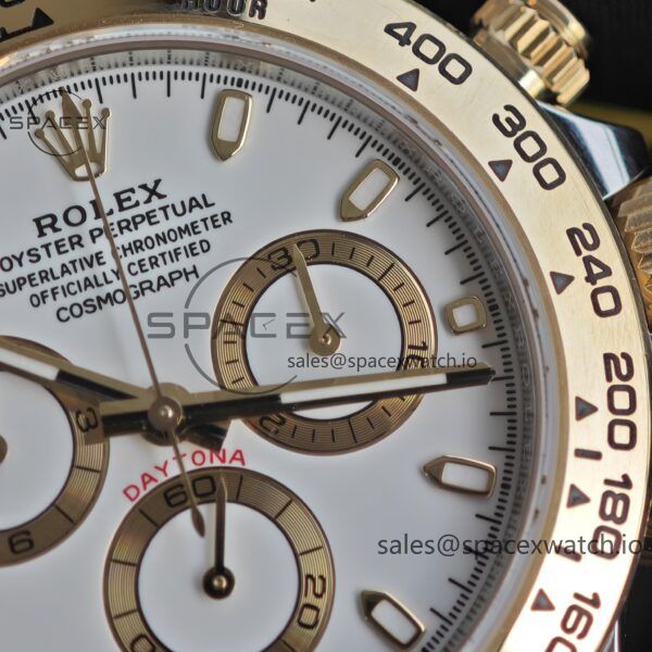 Rolex Daytona 116503 white dial, improved GEN dial, pointer, mirror, outer ring, crown, strap, genuine seven piece set, Dandong 4130 movement - Image 13