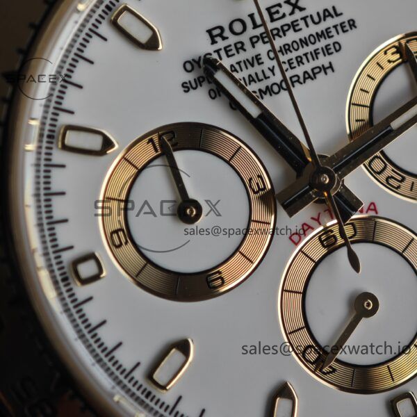 Rolex Daytona 116503 white dial, improved GEN dial, pointer, mirror, outer ring, crown, strap, genuine seven piece set, Dandong 4130 movement - Image 15