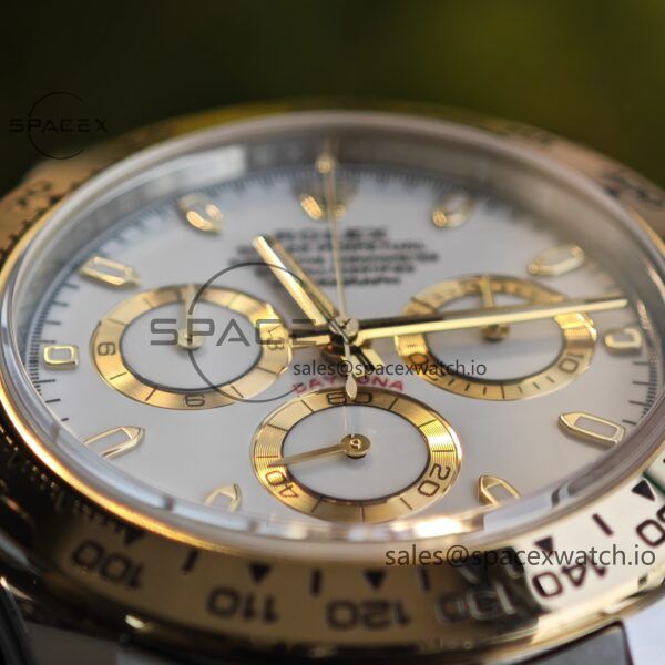 Rolex Daytona 116503 white dial, improved GEN dial, pointer, mirror, outer ring, crown, strap, genuine seven piece set, Dandong 4130 movement - Image 16