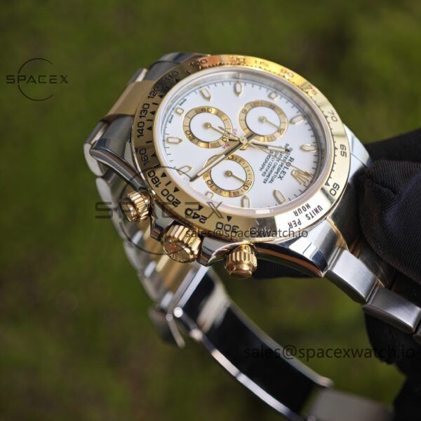 Rolex Daytona 116503 white dial, improved GEN dial, pointer, mirror, outer ring, crown, strap, genuine seven piece set, Dandong 4130 movement - Image 21
