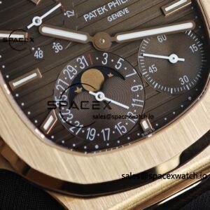 Patek Philippe Nautilus rose gold 5712R, 1:1 customized CNC18K pure gold case, 18K pure gold full-length bracelet. The best substitute for the dial pointer moon phase, ball top needle shaft, customized ACE240 integrated movement - Image 14
