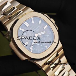 Patek Philippe Nautilus rose gold 5712R, 1:1 customized CNC18K pure gold case, 18K pure gold full-length bracelet. The best substitute for the dial pointer moon phase, ball top needle shaft, customized ACE240 integrated movement - Image 17