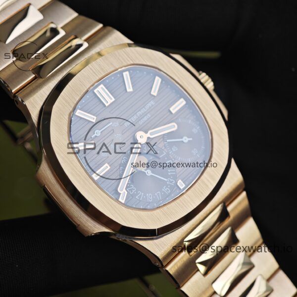 Patek Philippe Nautilus rose gold 5712R, 1:1 customized CNC18K pure gold case, 18K pure gold full-length bracelet. The best substitute for the dial pointer moon phase, ball top needle shaft, customized ACE240 integrated movement - Image 17